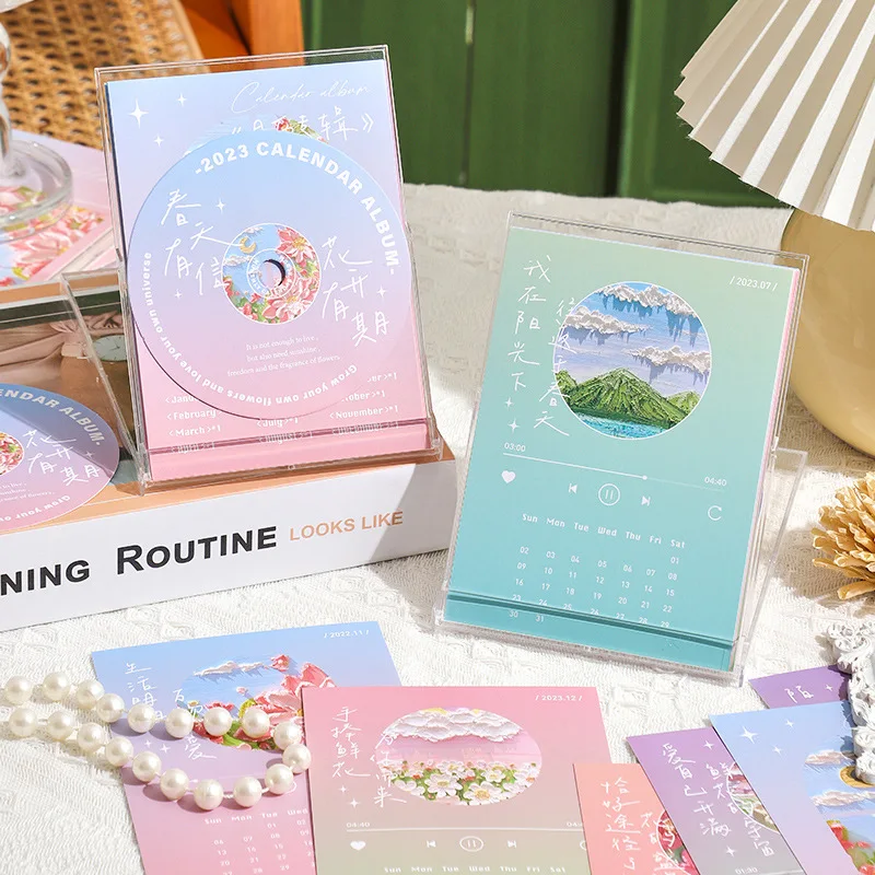 Creative Music Machine Style Painting Flowers Series 2023 Desk Calendar Book 11.5*15.5cm DIY Monthly Plan Scheduler Supplies
Creative Music Machine Style Painting Flowers Series 2023 Desk Calendar Book 11.5*15.5cm DIY Monthly Plan Scheduler Supplies