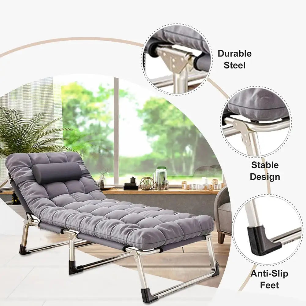 Folding Lounge Chairs Adjustable Sleeping Cot Chair Portable Folding Bed Cot For Outside Lawn Camping Pool Sun Tanning Max 200KG
Folding Lounge Chairs Adjustable Sleeping Cot Chair Portable Folding Bed Cot For Outside Lawn Camping Pool Sun Tanning Max 200KG