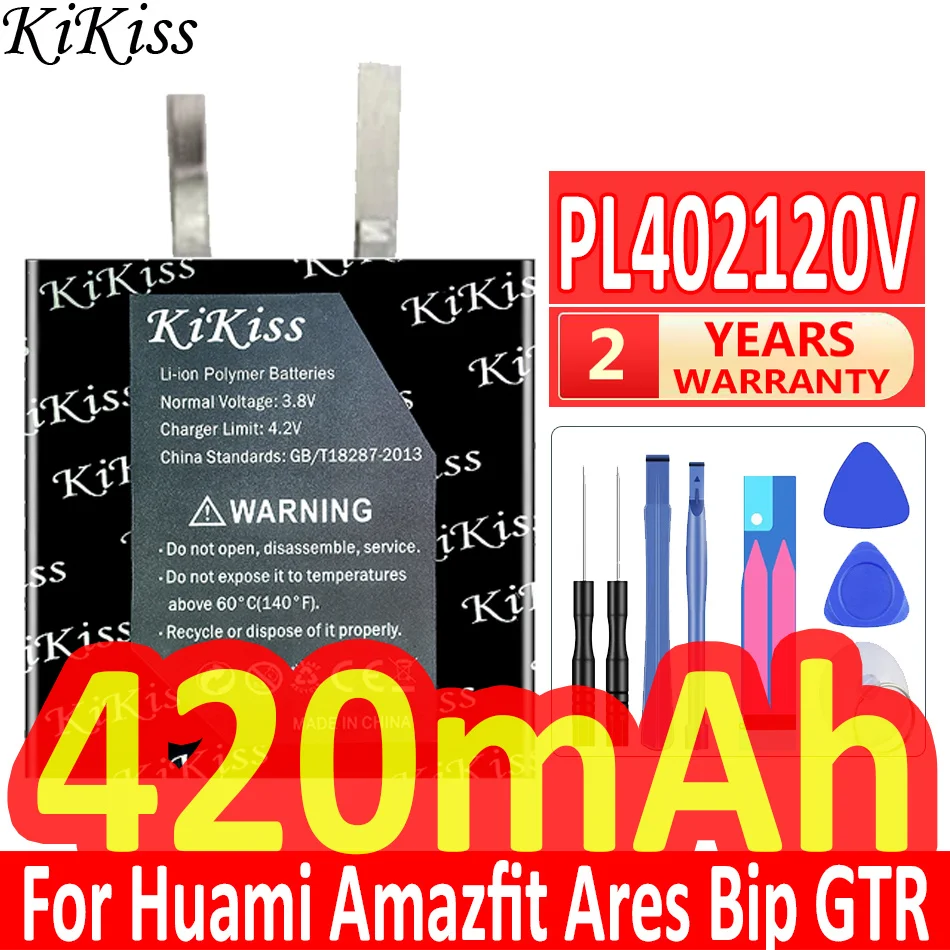 Мощная батарея 420 мАч KiKiss PL402120V для смарт-часов Huami AMAZFIT Ares Bip GTR | Мобильные телефоны