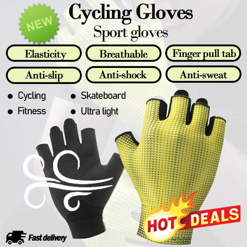 Summer Anti-Slip Half Finger Cycling Gloves Elasticity Breathable Bicycle MTB Road Bike Gloves Fitness Anti-shock Sports Gloves
Summer Anti-Slip Half Finger Cycling Gloves Elasticity Breathable Bicycle MTB Road Bike Gloves Fitness Anti-shock Sports Gloves