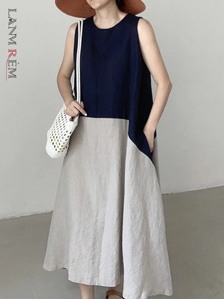LANMREM Contrast Color Dress For Women Round Neck Sleeveless Thin A-line Dresses Fashion Clothing 2023 Summer New 2YA3445
LANMREM Contrast Color Dress For Women Round Neck Sleeveless Thin A-line Dresses Fashion Clothing 2023 Summer New 2YA3445