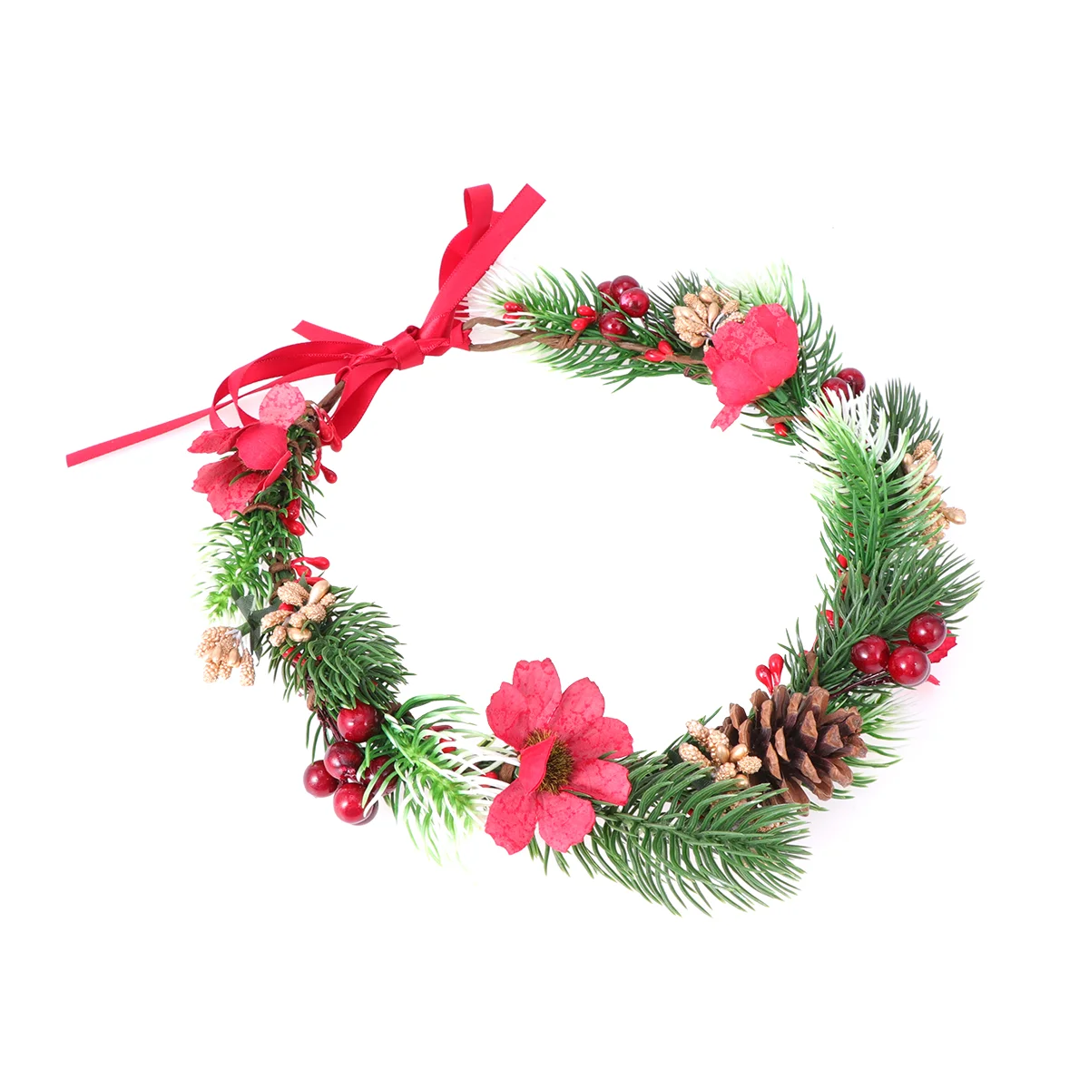 Wreath Christmas Hair Headband Flower Wedding Cone Pine Berry Winter Leaf Headdress Artifcial Floral Cloth Xmasgirl Bridal 
Wreath Christmas Hair Headband Flower Wedding Cone Pine Berry Winter Leaf Headdress Artifcial Floral Cloth Xmasgirl Bridal