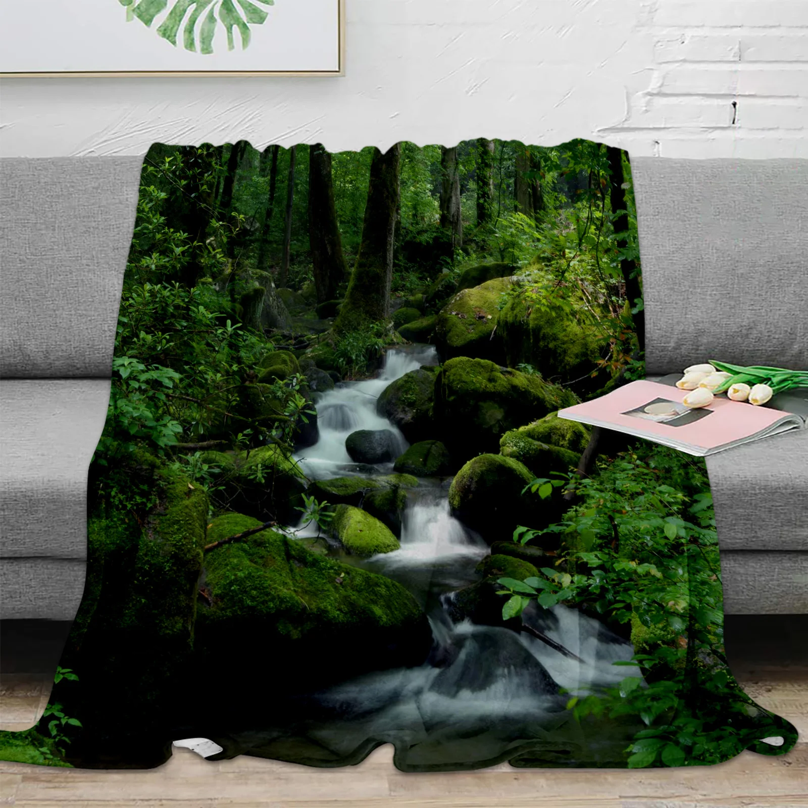 Плед с камнями для леса и воды, теплое плюшевое одеяло, портативное одеяло для путешествий, кемпинга, пикника 
Плед с камнями для леса и воды, теплое плюшевое одеяло, портативное одеяло для путешествий, кемпинга, пикника