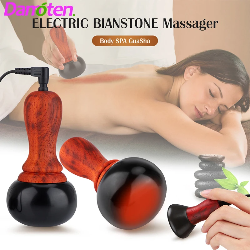 

Hot Stone Electric Gua Sha Massager Bian Stone Guasha Tool Skin Scraping Back Face Massage Body Warm Moxibustion Therapy