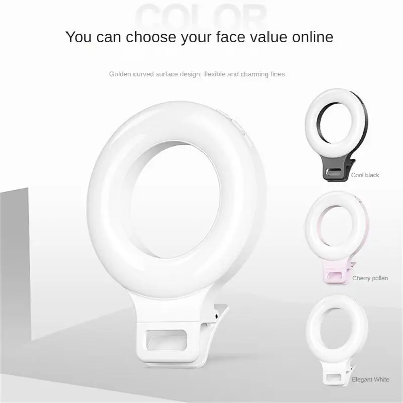 

Led Portable Photo Fill Ring Light Mini Live Pocket Mobile Phone Camera Light Anchor Beauty Selfie Lights Cold Warm Light