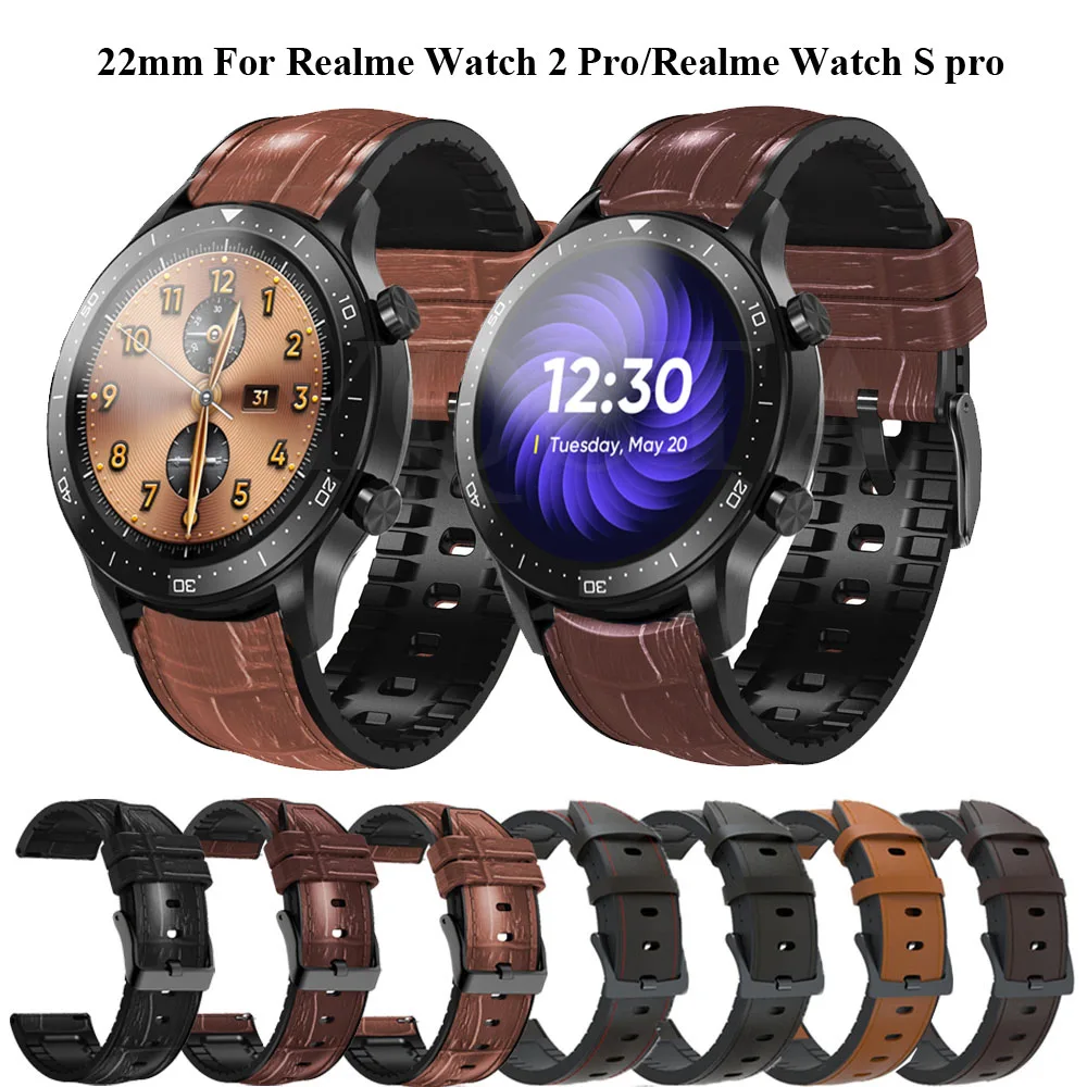 Сменный ремешок для часов ForRealme Watch S pro/Realme Watch 2 Pro, силиконовый + кожаный ремешок для часов, ремешок для часов Watch2, браслет
Сменный ремешок для часов ForRealme Watch S pro/Realme Watch 2 Pro, силиконовый + кожаный ремешок для часов, ремешок для часов Watch2, браслет