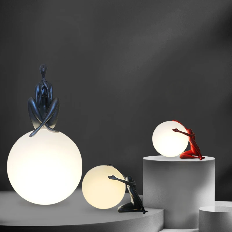 Modern art portrait sculpture decoration table lamp abstract furnishings creative humanoid holding ball vertical table light
Modern art portrait sculpture decoration table lamp abstract furnishings creative humanoid holding ball vertical table light