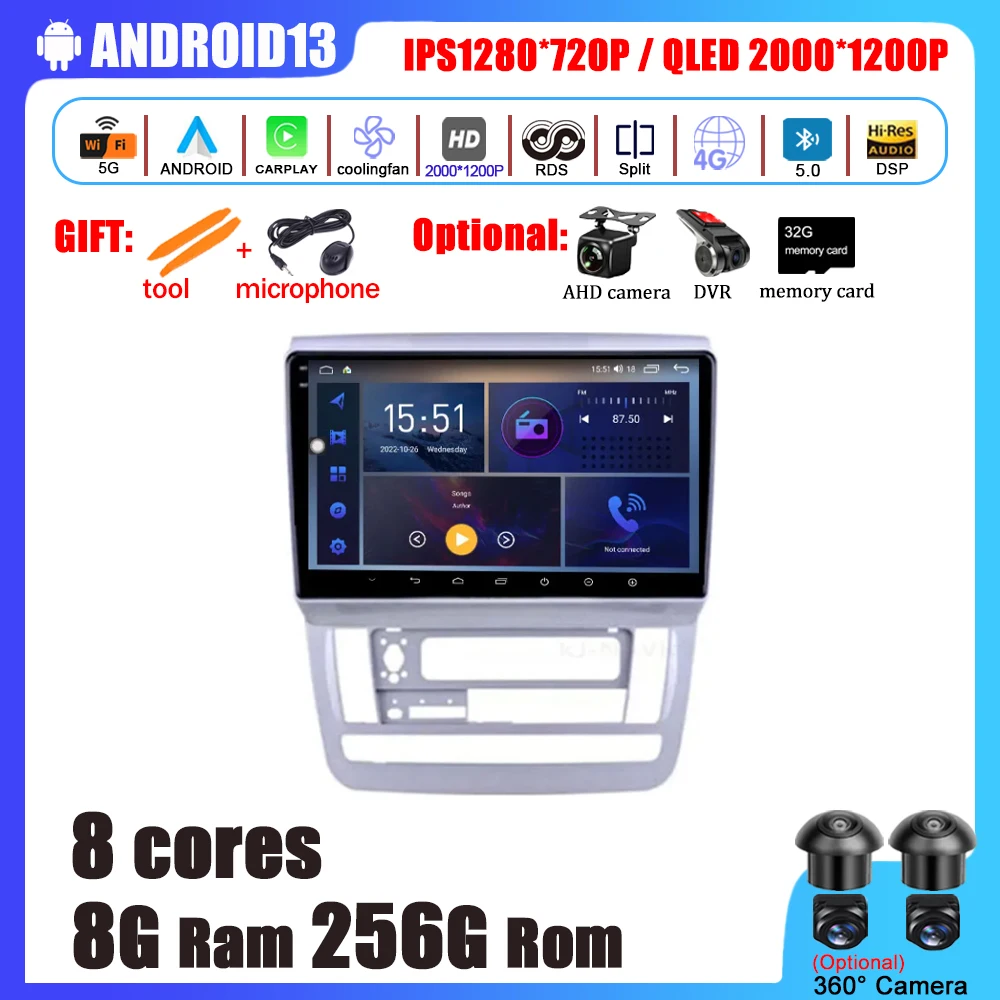 

Android 12 For Toyota Alphard 1 H10 2002 - 2008 Car Accessories Radio Multimedia Video Player Navigation GPS No 2Din 2 Din DVD