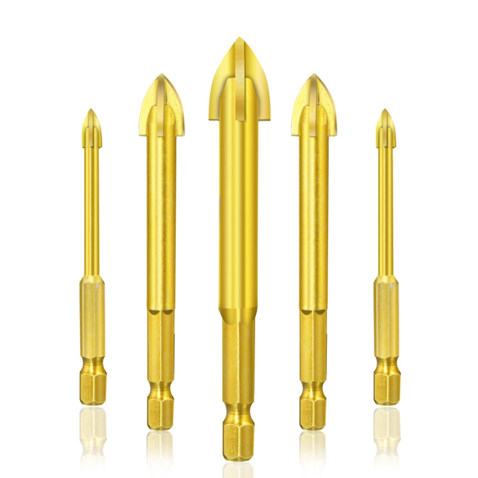 5pcs Multifunctional Cross Triangle Drill Glass Ceramic Hole Saw 6.35mm Hex Shank Titanium Coated Drill Bits 3/4/5/6/8Mm
5pcs Multifunctional Cross Triangle Drill Glass Ceramic Hole Saw 6.35mm Hex Shank Titanium Coated Drill Bits 3/4/5/6/8Mm