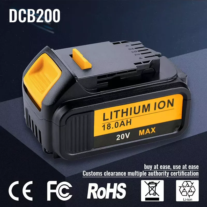 2022Genuine 20V 18000mah for Dewalt DCB200 Rechargeable Li-ion Battery 20V MAX Replacement for DeWalt DCB205 DCB201 DCB203 Power
2022Genuine 20V 18000mah for Dewalt DCB200 Rechargeable Li-ion Battery 20V MAX Replacement for DeWalt DCB205 DCB201 DCB203 Power