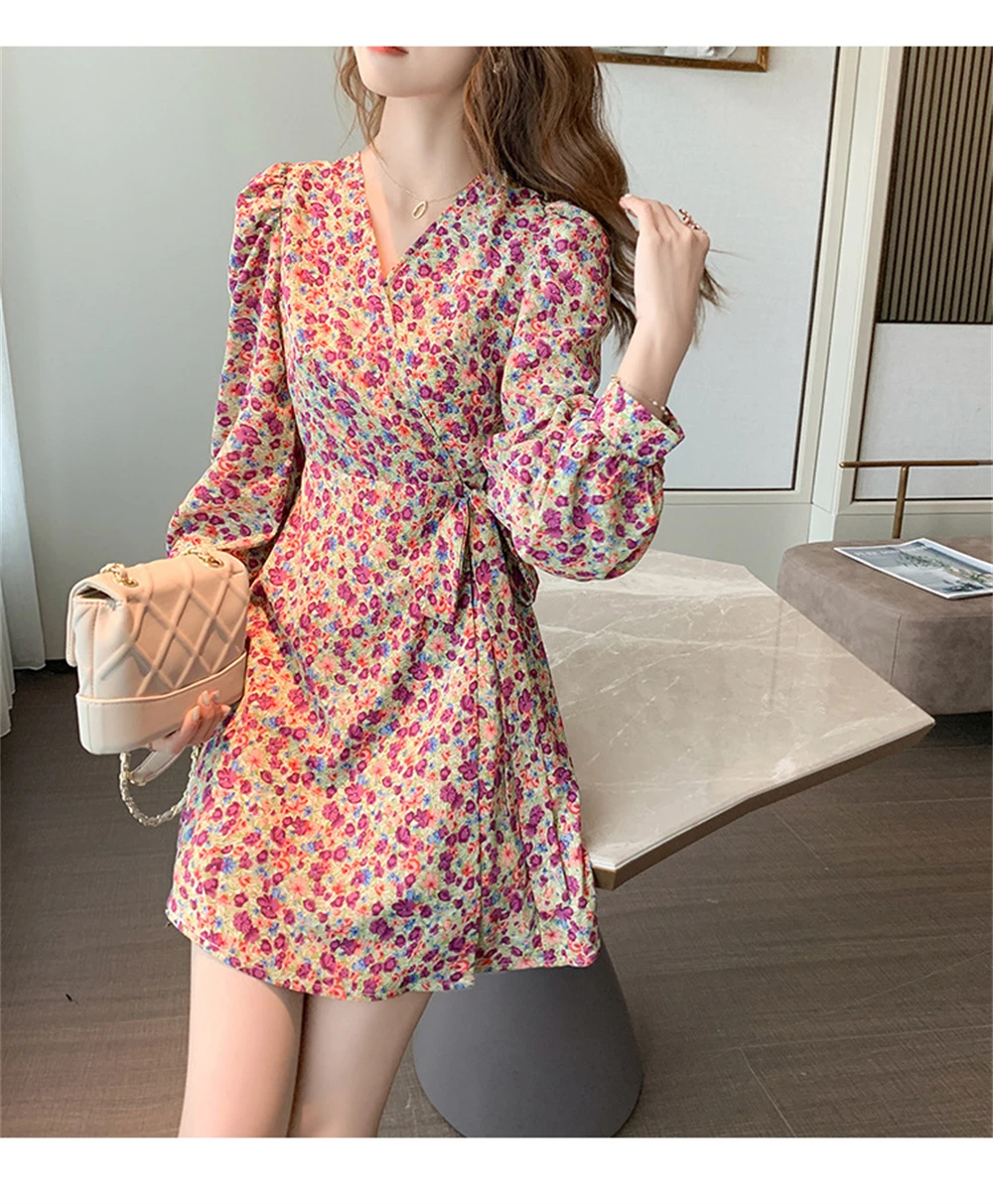 Women Dresses Summer Sexy V Neck Floral Print Boho Beach Dress Middle Waist Short Sleeve A Line Mini Dress Wrap Sundress Robe
Women Dresses Summer Sexy V Neck Floral Print Boho Beach Dress Middle Waist Short Sleeve A Line Mini Dress Wrap Sundress Robe