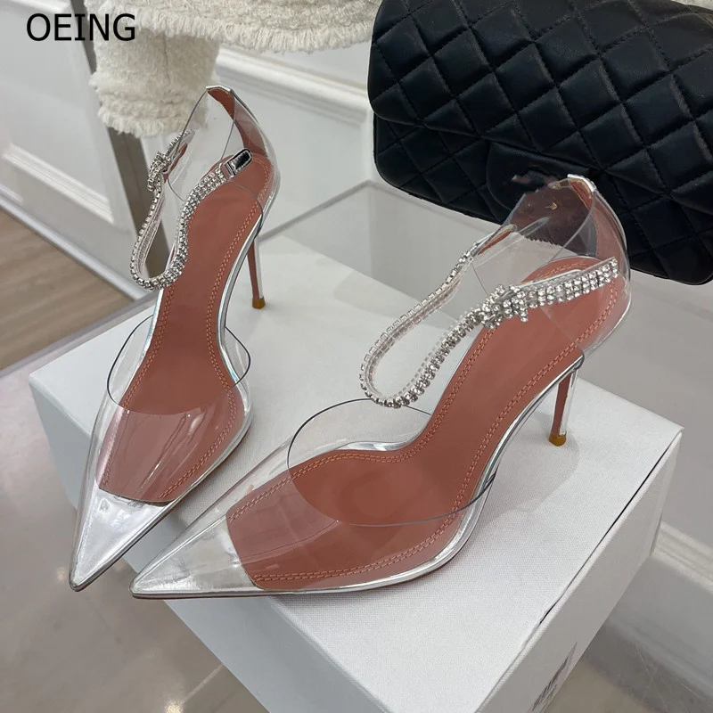 Sexy Women High Heel Shoes 2022 New Modern Silver Pointed Toe Ladies Pvc Pumps Luxurious Diamond Ankle Strap Casual Party Shoes
Sexy Women High Heel Shoes 2022 New Modern Silver Pointed Toe Ladies Pvc Pumps Luxurious Diamond Ankle Strap Casual Party Shoes