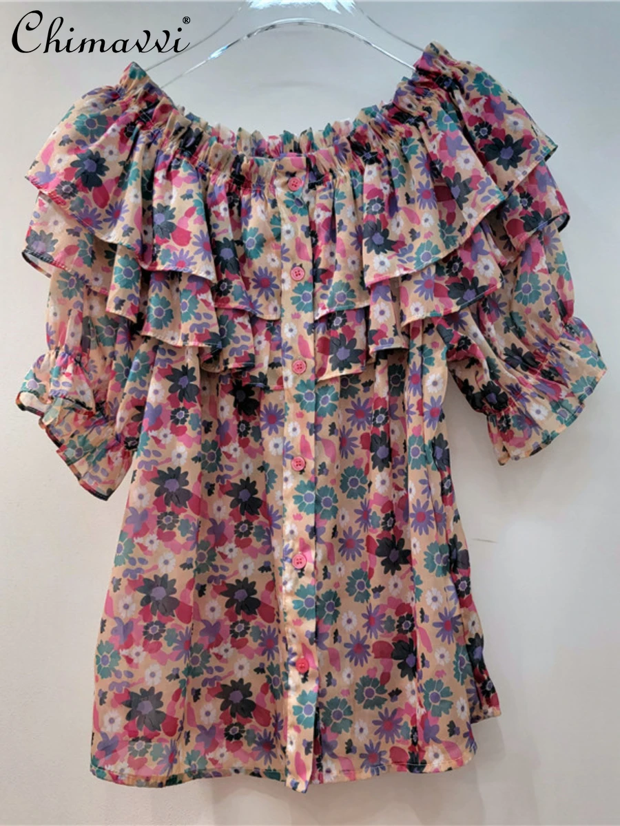 European 2022 Summer New Women Fashion Trendy Off-Neck Blouses Top Ladies Elegant Sweet Puff Sleeve Pullover Floral Print Shirt
European 2022 Summer New Women Fashion Trendy Off-Neck Blouses Top Ladies Elegant Sweet Puff Sleeve Pullover Floral Print Shirt