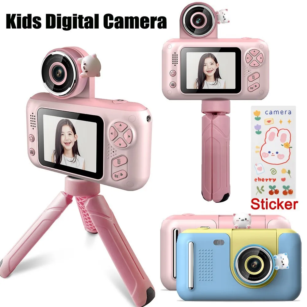 

2023 Kids Digital Camera Educational Toys 2.4 Inch IPS Screen 1080P HD Camcorder Handheld Video Recorder Childrens Birthday Gift