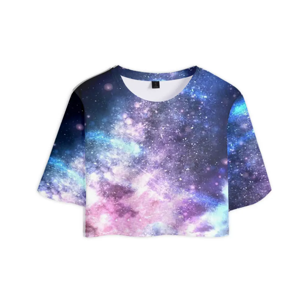 2022 New Women's T-Shirt Summer College Fashion Galaxy Print Chic Luxury Girl Top Sexy Navel Short Sleeve Cartoon Casual Clothes
2022 New Women's T-Shirt Summer College Fashion Galaxy Print Chic Luxury Girl Top Sexy Navel Short Sleeve Cartoon Casual Clothes