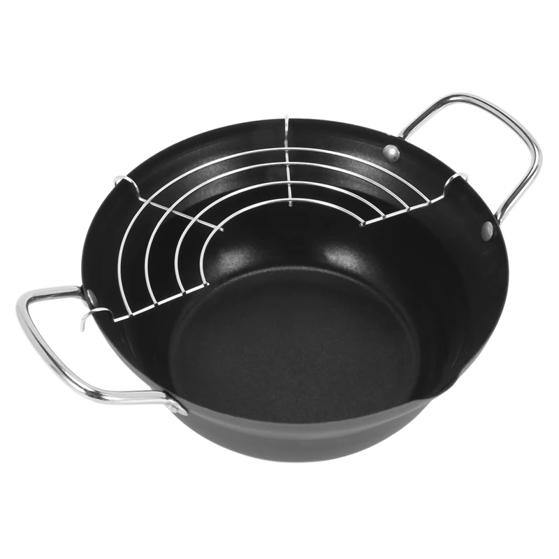 Easy Pour Non Stick Coating Tempura Fryer Pot with Oil Drip Drainer Rack Made in Japan Mini Deep Fry Pan
Easy Pour Non Stick Coating Tempura Fryer Pot with Oil Drip Drainer Rack Made in Japan Mini Deep Fry Pan
