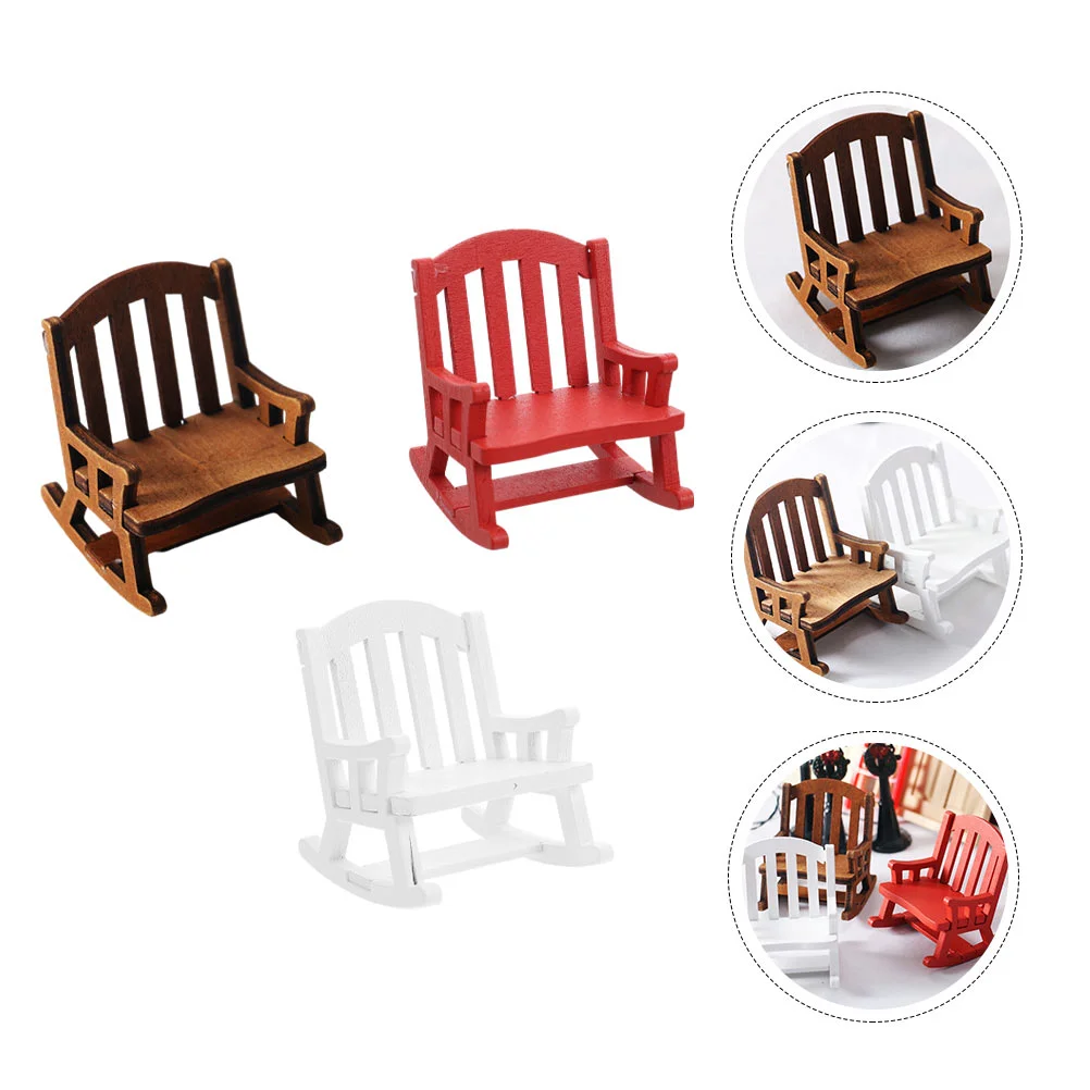 3 шт., деревянные мини-кресла-качалки 
3 шт., деревянные мини-кресла-качалки