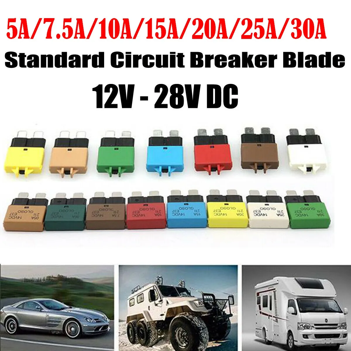 1PCS Circuit Breaker Blade Fuse 12V 24V Resettable 5-30A Marine RVs Automatic Reset Thermal Circuit Breaker Car Blade Fuse Box
1PCS Circuit Breaker Blade Fuse 12V 24V Resettable 5-30A Marine RVs Automatic Reset Thermal Circuit Breaker Car Blade Fuse Box