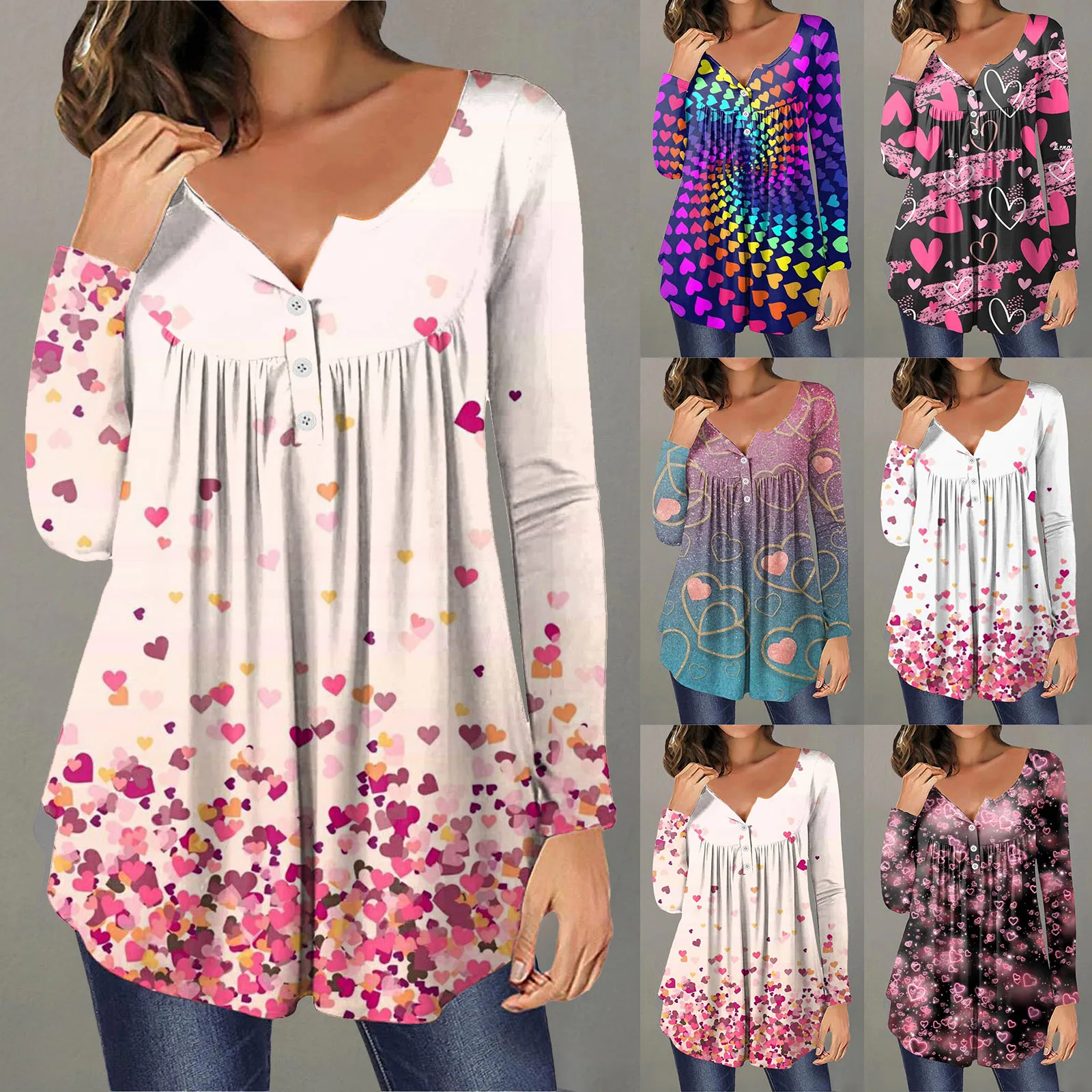 Womens Fashion Print Long Sleeve Button T Shirt Top Graphic Pullover shirt Pullover
Womens Fashion Print Long Sleeve Button T Shirt Top Graphic Pullover shirt Pullover