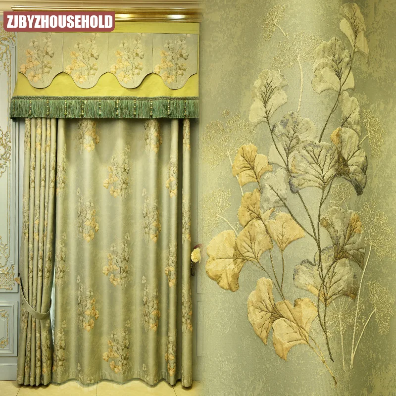 Fashion Modern Curtains for Living Dining Room Bedroom Ginkgo Leaves New High-precision Jacquard Blackout Fresh Elegant Green
Fashion Modern Curtains for Living Dining Room Bedroom Ginkgo Leaves New High-precision Jacquard Blackout Fresh Elegant Green