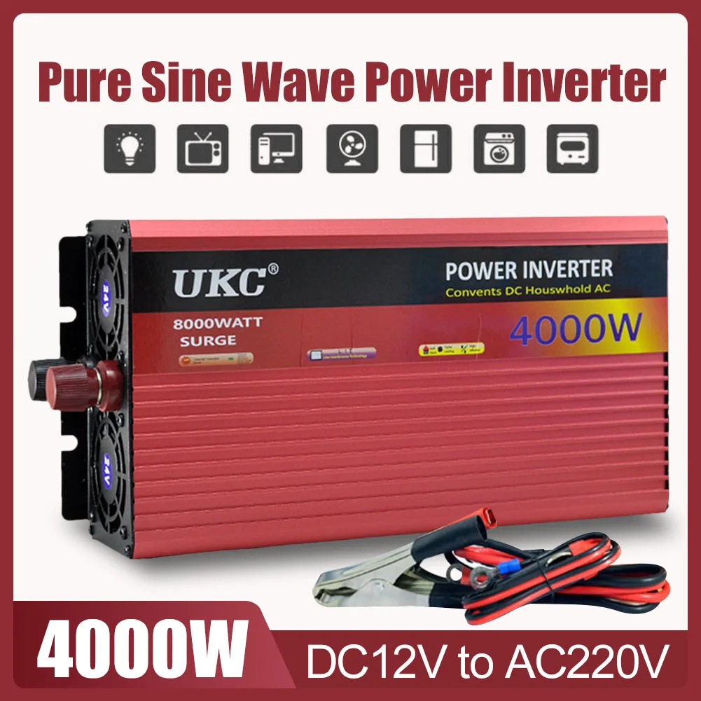 2500W 4000W Modified Sine Wave Solar Power Inverter DC12V 24V To AC 220V Portable Car Power Converter With USB For Home Travel
2500W 4000W Modified Sine Wave Solar Power Inverter DC12V 24V To AC 220V Portable Car Power Converter With USB For Home Travel