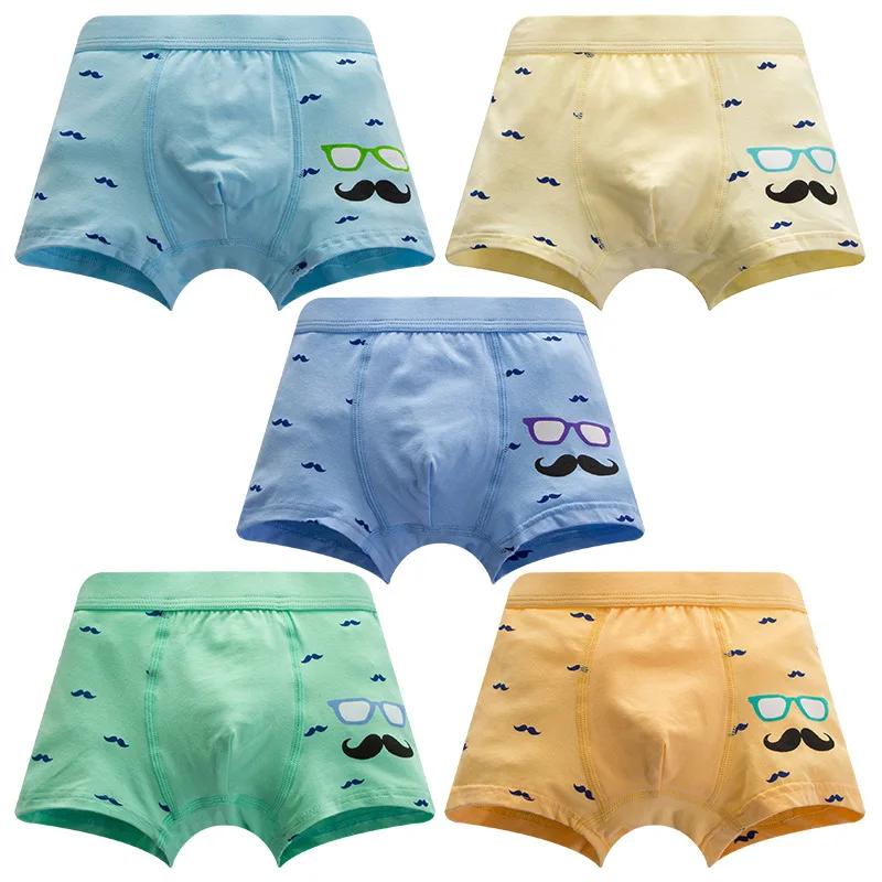 

Children Boy Underwear for Kids Funny Beard Boxer Panties Shorts Soft Cotton Underpants Boys Teenage Striped Panties Kids 3-10Y
