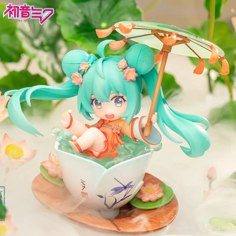 

Genuine Hatsune Miku Lotus Pond Play Q Version Figure Anime Peripheral Ornaments Cartoon Doll Cute Figure Birthday Gift