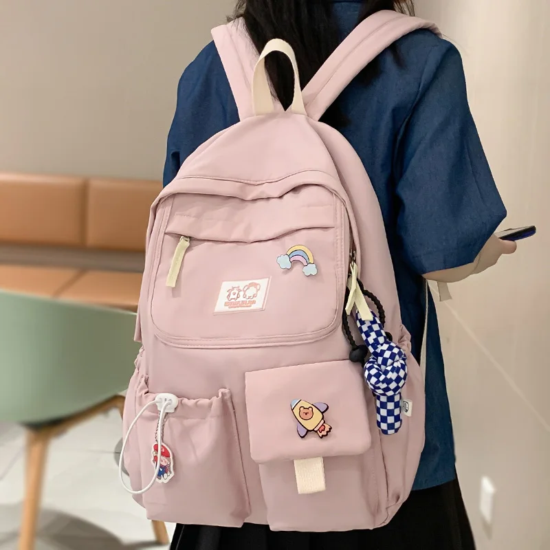 Trendy Lady Pink Badge Book Bag Kawaii Girl Travel School Bag Women Cute Student Backpack Fashion Female Laptop College Backpack
Trendy Lady Pink Badge Book Bag Kawaii Girl Travel School Bag Women Cute Student Backpack Fashion Female Laptop College Backpack
