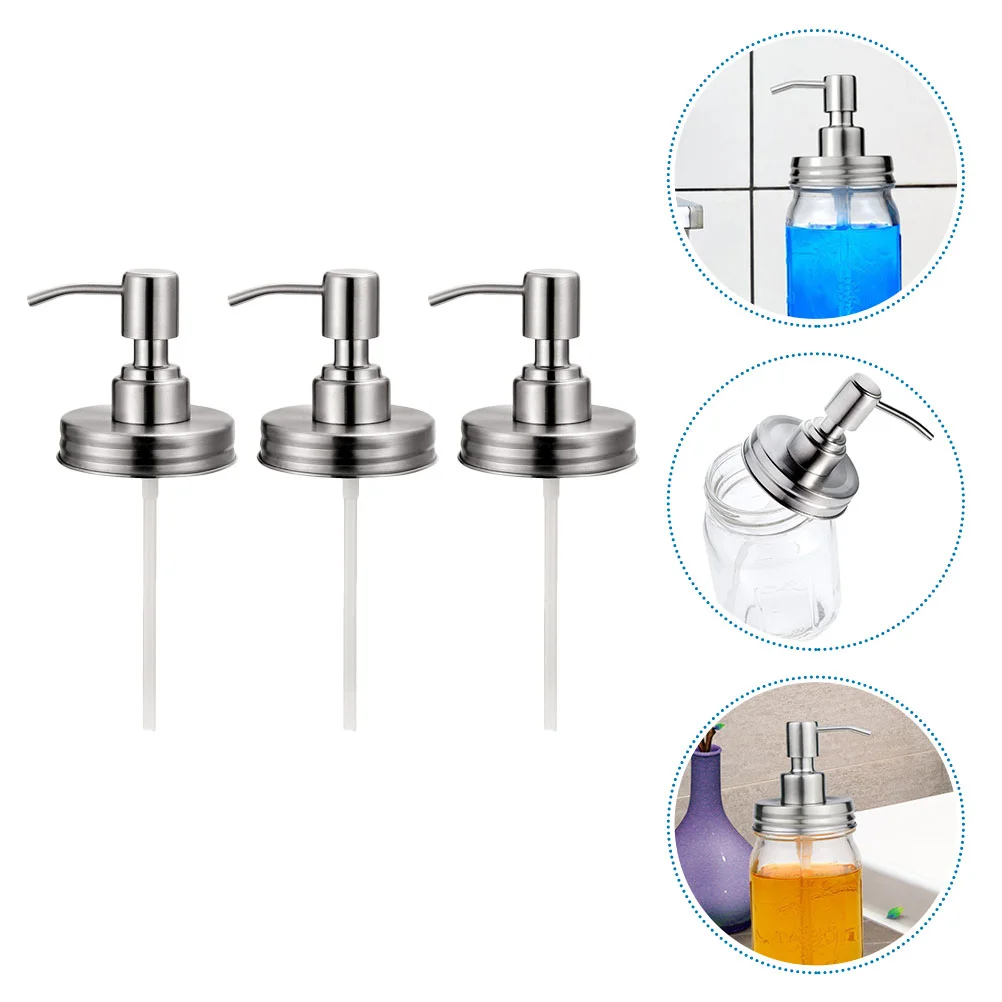 3 Pcs Mason Jar Lid Pump Head Water Dispenser Bottle Nozzle Pressing Replacement Accessory Component Lotion Stainless Steel
3 Pcs Mason Jar Lid Pump Head Water Dispenser Bottle Nozzle Pressing Replacement Accessory Component Lotion Stainless Steel