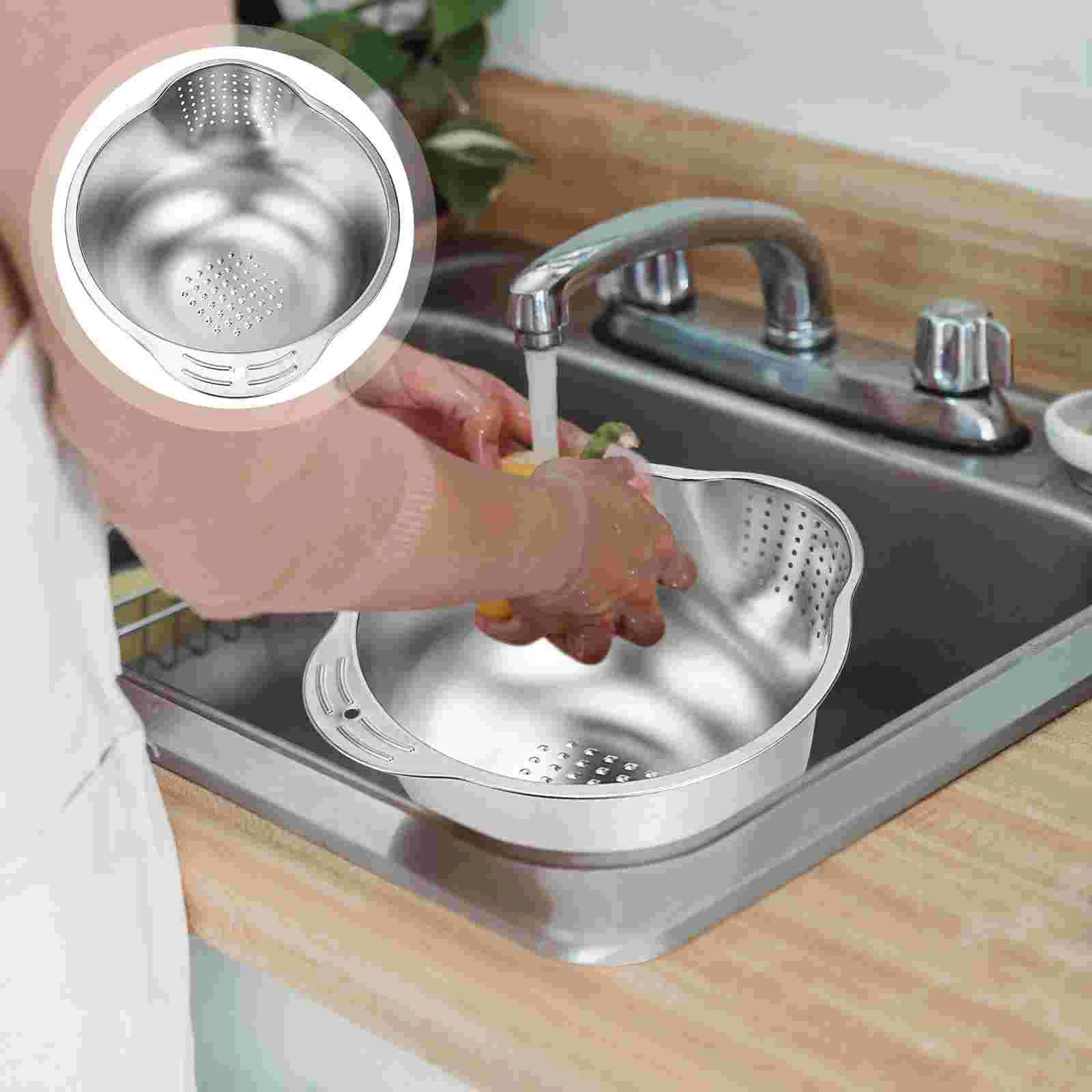 Colander Stainless Steel Rice Washing Bowl Mixing Bowls Vegetable Fruits Strainers for Draining Rinsing Washing
Colander Stainless Steel Rice Washing Bowl Mixing Bowls Vegetable Fruits Strainers for Draining Rinsing Washing