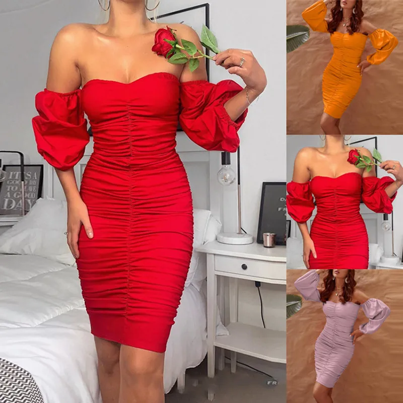 2022 Long Puff Sleeve Slash Neck Satin Pleated Sexy Mini Dress Autumn Winter Women Solid Party Elegant Streetwear Outfi Vestidos
2022 Long Puff Sleeve Slash Neck Satin Pleated Sexy Mini Dress Autumn Winter Women Solid Party Elegant Streetwear Outfi Vestidos