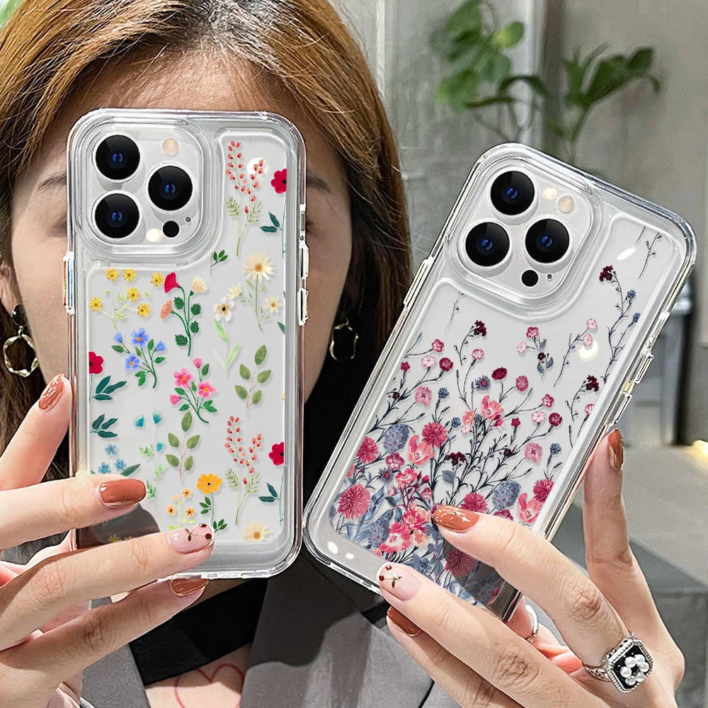 

Clear Flower Phone Case for Samsung A53 A52S 5G A33 A13 A22 A23 A31 A32 A50 A51 A12 A21S A14 A02S A03S A10 A70 A71 A72 A73 Cover