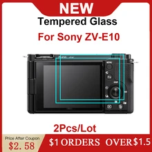 2PCS Tempered Glass For Sony Zve10 ZV-E10 Zv E 10 Water-proof Camera Screen Protector HD Clear LCD Protective Film Glass Cover