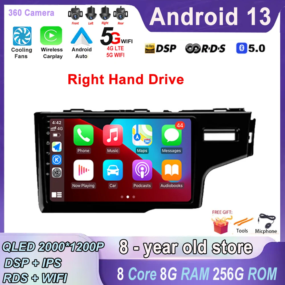 

Android 13 авто для Honda Jazz 3 2015 - 2020 Fit 3 GP GK 2013 - 2020 RHD автомобильное радио мультимедийный видеоплеер Навигация стерео GPS