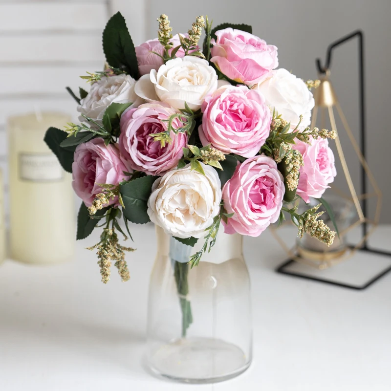 1pcs Pink Rose Autumn Artificial Silk Flowers Wedding Home Decoration High Quality White Peony Simple Bouquet Fake Flower Wall
1pcs Pink Rose Autumn Artificial Silk Flowers Wedding Home Decoration High Quality White Peony Simple Bouquet Fake Flower Wall