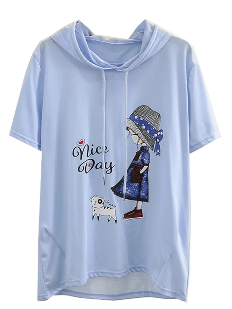 Plus Size T-Shirt For Women 4xl 2022 Summer Sweet Cartoon Girl Printing Tees Hooded Short Sleeve Tops
Plus Size T-Shirt For Women 4xl 2022 Summer Sweet Cartoon Girl Printing Tees Hooded Short Sleeve Tops