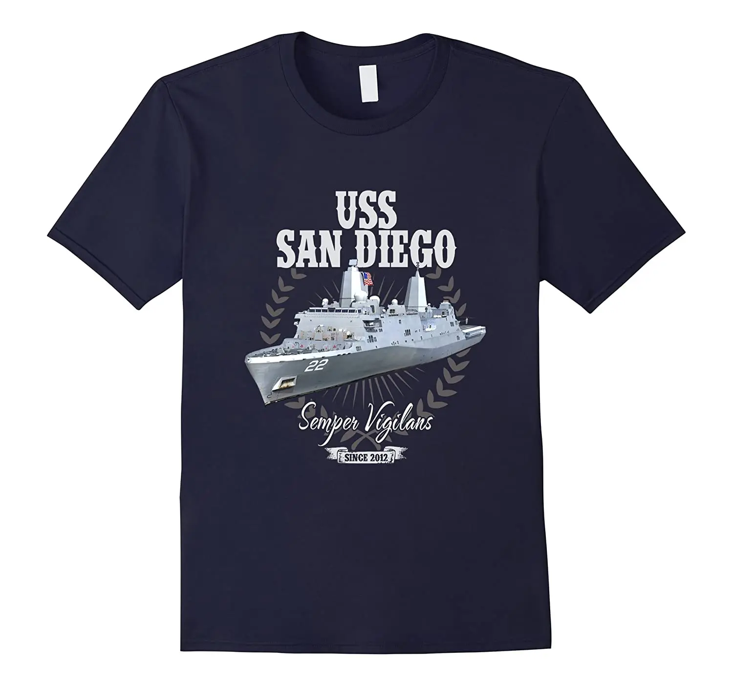 

San Antonio-class Amphibious Transport Dock USS San Diego LPD-22 T-Shirt. Summer Cotton Short Sleeve O-Neck Mens T Shirt S-3XL