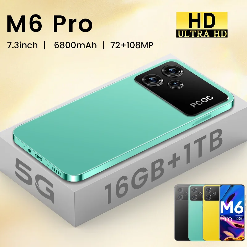 New 100% Original M6 Pro Smartphone 7.3 Inch Full Screen Cell Phone Face ID Global Version 16G+1TB 5G 7800mAh Mobile Phones
New 100% Original M6 Pro Smartphone 7.3 Inch Full Screen Cell Phone Face ID Global Version 16G+1TB 5G 7800mAh Mobile Phones