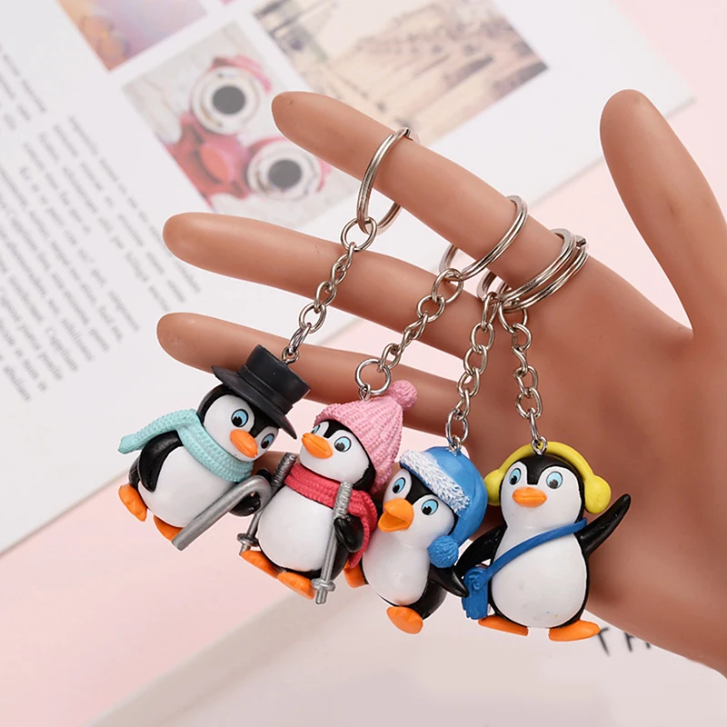 

New Cute Cartoon Penguin Keychain Bag Animal Pendant Bag Kids Keyring Toy Keychain Accessories Gift Children Pendant random 1pc