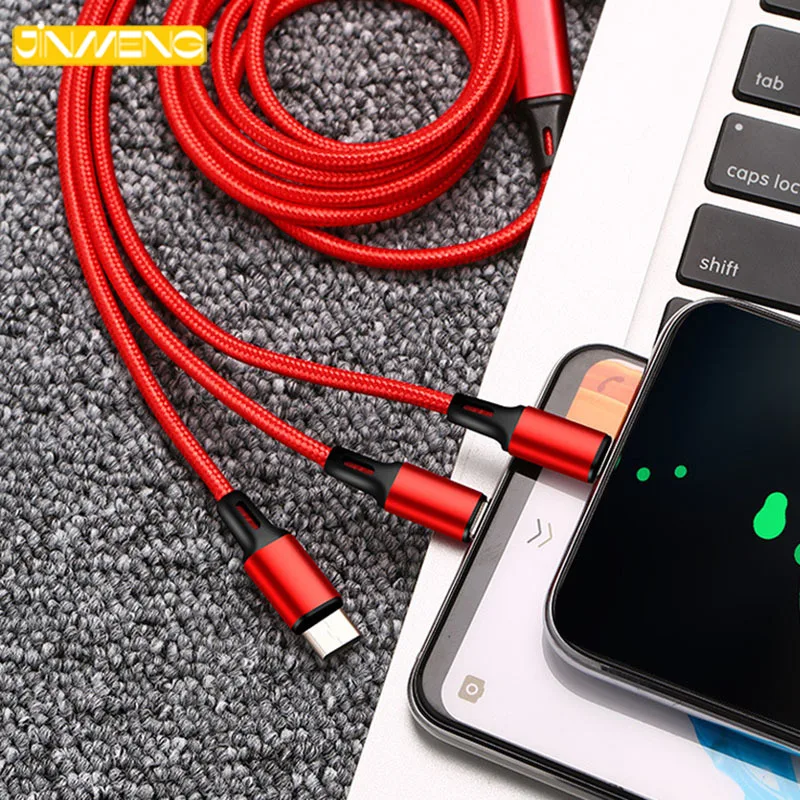 3 IN 1 Mobile Phone Cables USB Charger Cable for Samsung Huawei Xiaomi OPPO VIVO 1+ Android Type C Micro USB Charging Cable Cord
3 IN 1 Mobile Phone Cables USB Charger Cable for Samsung Huawei Xiaomi OPPO VIVO 1+ Android Type C Micro USB Charging Cable Cord