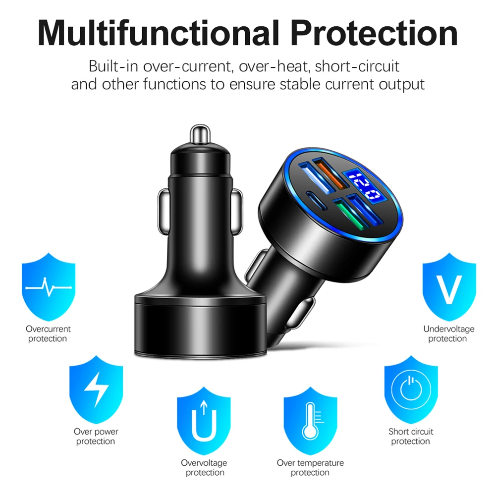 Car Car Charger Type-c Resistant To Oxidation Stable Connection 1PD 4USB Car Charger Fast Charger QC3.0 Brand New
Car Car Charger Type-c Resistant To Oxidation Stable Connection 1PD 4USB Car Charger Fast Charger QC3.0 Brand New