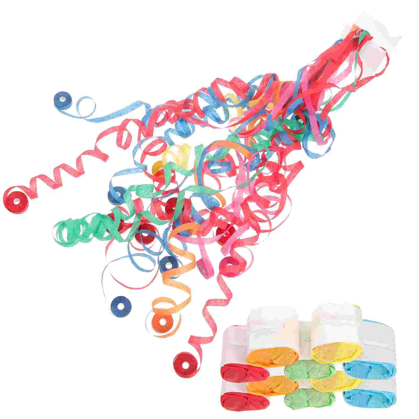 

Hand Throwing Ribbons Colorful Streamers Paper Props Party Birthday Confetti Festival White Accessories