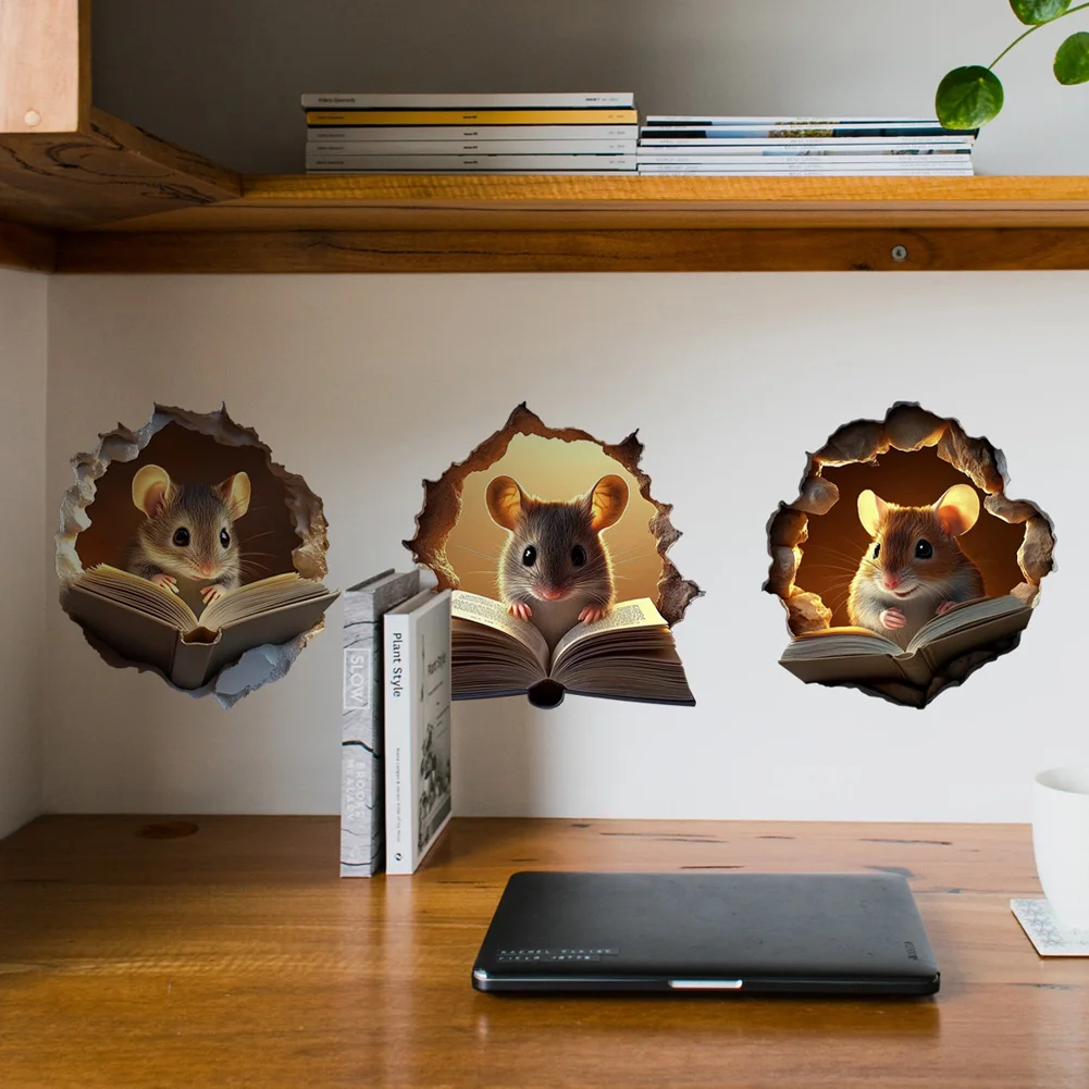 Настенная наклейка HonC "Читающая крыса", 3 штуки
Настенная наклейка HonC "Читающая крыса", 3 штуки