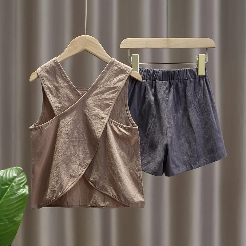 Casual Boys Summer Clothes Cotton and Linen Vest Suit 2022 New Children's Clothes Baby Sleeveless Tops Clothing 2pcs/sets
Casual Boys Summer Clothes Cotton and Linen Vest Suit 2022 New Children's Clothes Baby Sleeveless Tops Clothing 2pcs/sets