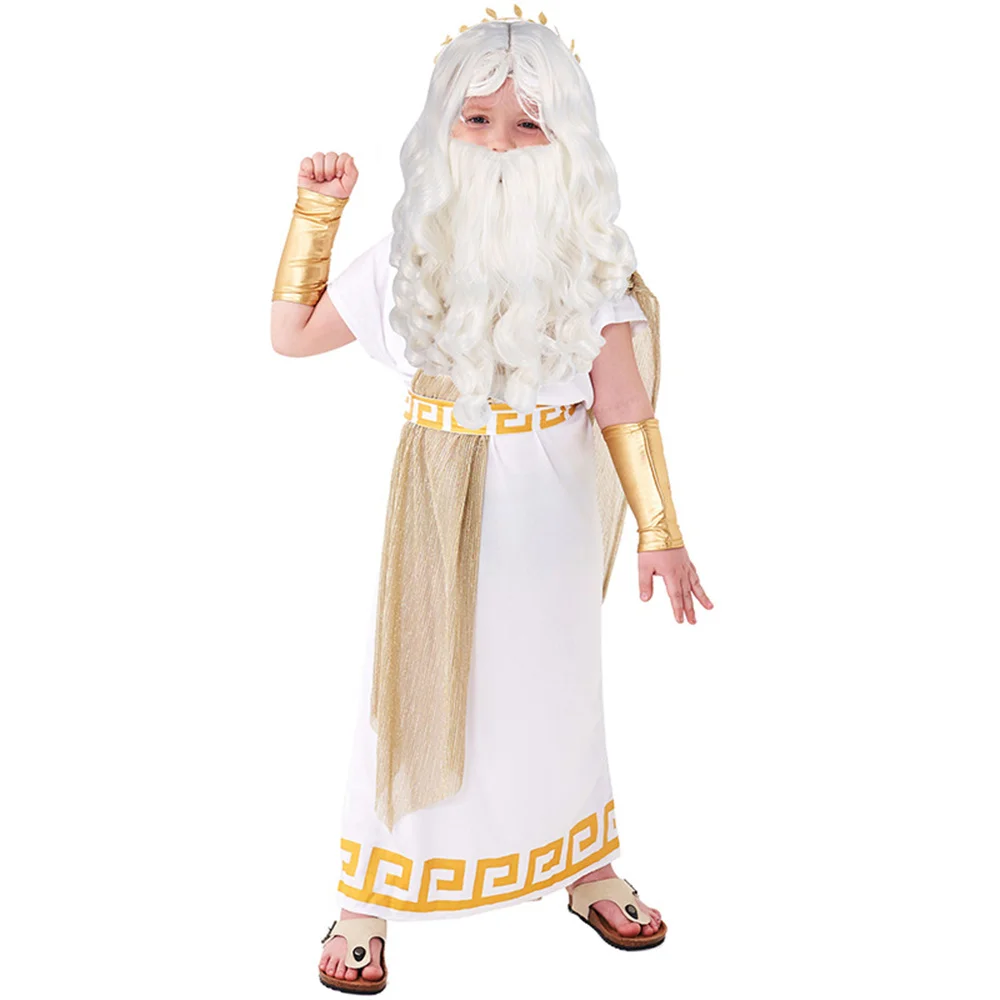 

Детский костюм для косплея на Хэллоуин, древняя греческая мифология, костюм Зевса, карнавал, стандартный костюм римских воинов, костюм для мальчика
