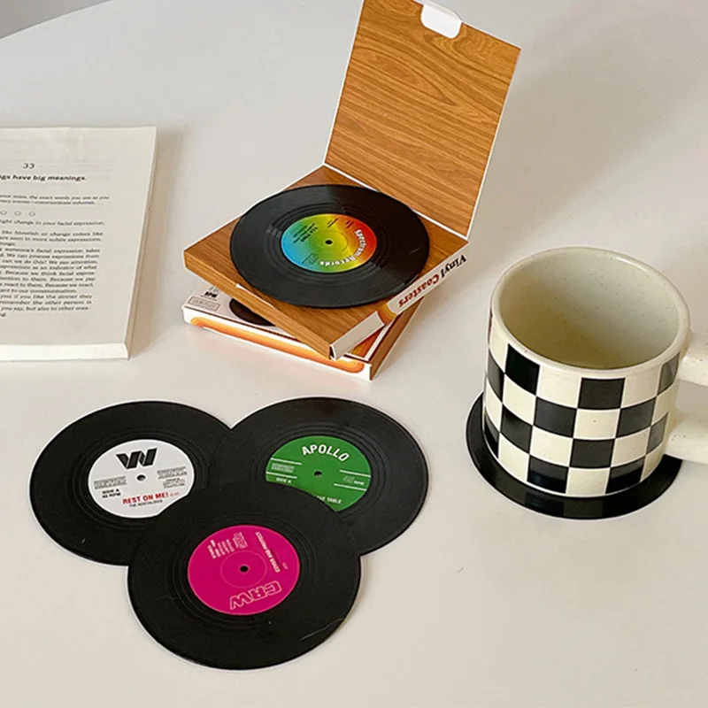 Black Vinyl Record Coaster Retro CD Heat Insulation Mat Retro Vinyl Coasters Black Vinyl Dinner Mat With Base
Black Vinyl Record Coaster Retro CD Heat Insulation Mat Retro Vinyl Coasters Black Vinyl Dinner Mat With Base