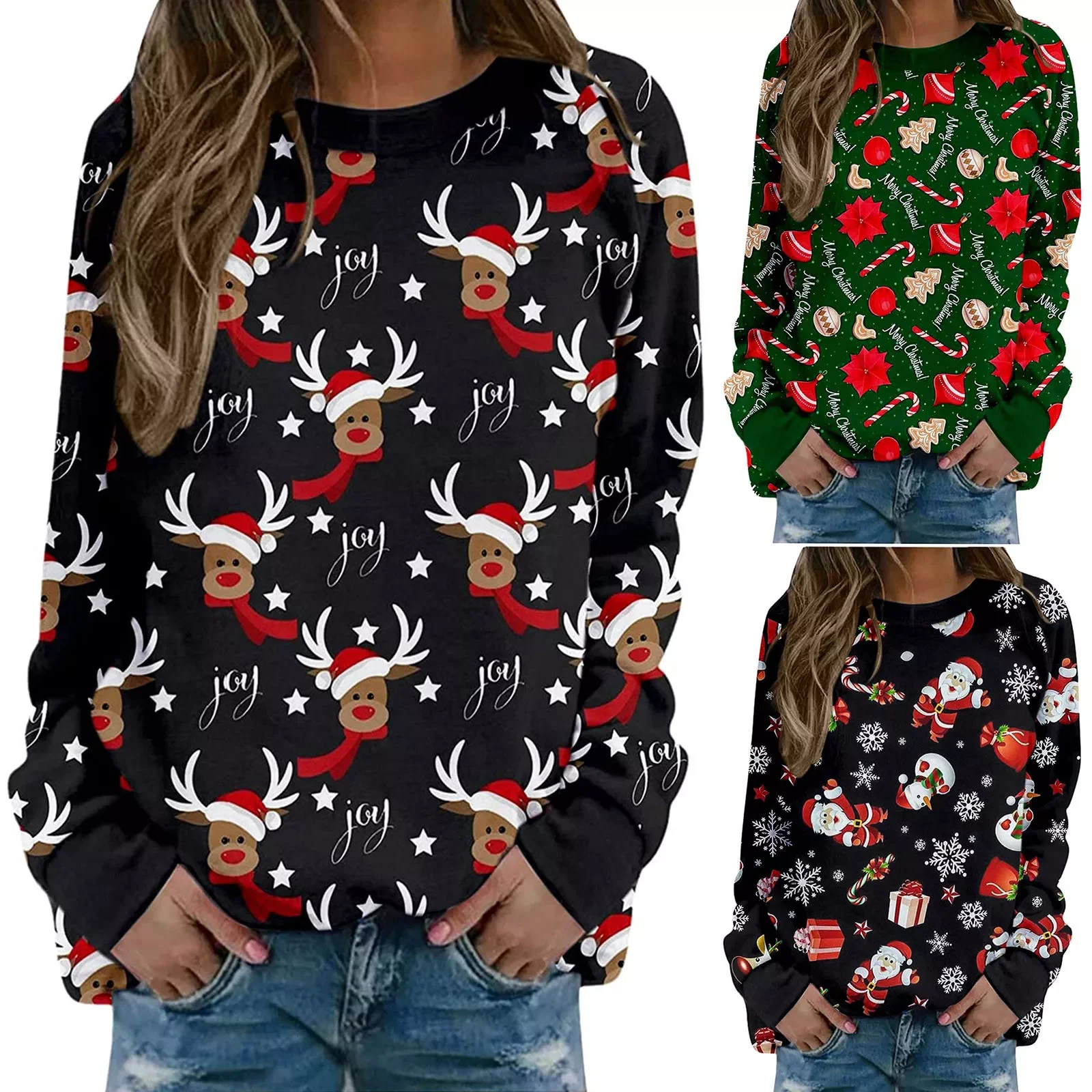 2021 Christmas Women Print Party Round Neck Long Sleeve Autumn Tops Sweatshirt Fashion Socket Tops Толстовка Женская
2021 Christmas Women Print Party Round Neck Long Sleeve Autumn Tops Sweatshirt Fashion Socket Tops Толстовка Женская
