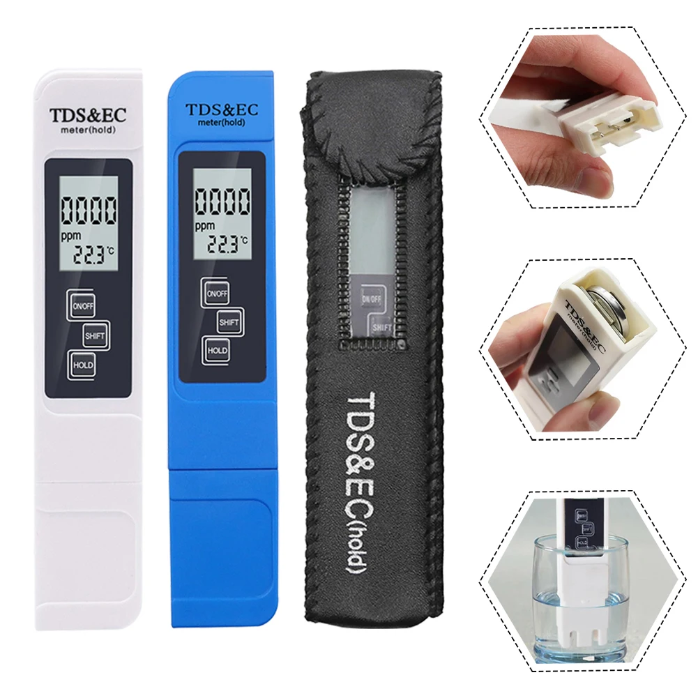 Digital Water Quality Purity Filter TDS Meter LCD Display TDS Tester 0-9999 PPM Temp Pen For Hydroponics Aquariums
Digital Water Quality Purity Filter TDS Meter LCD Display TDS Tester 0-9999 PPM Temp Pen For Hydroponics Aquariums