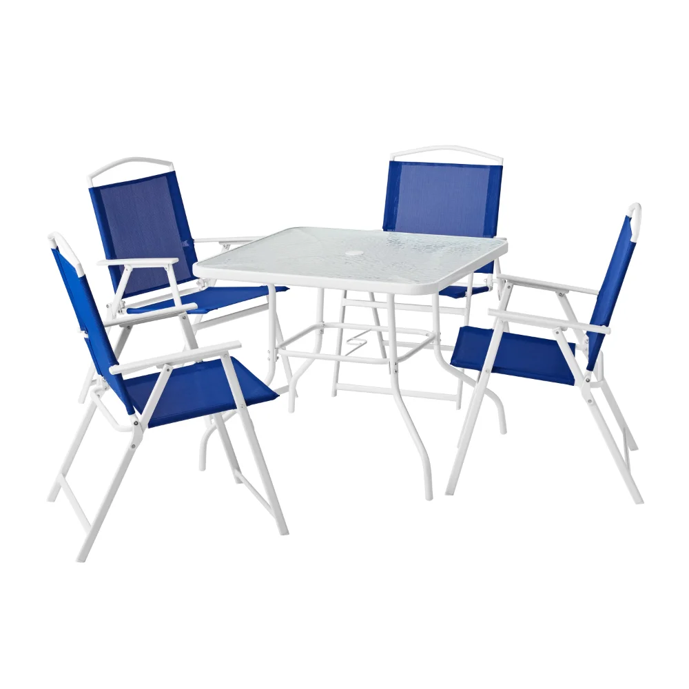 Mainstays Albany Lane Outdoor Patio 5-Piece Dining Set, White Steel Frame and Blue Sling
Mainstays Albany Lane Outdoor Patio 5-Piece Dining Set, White Steel Frame and Blue Sling