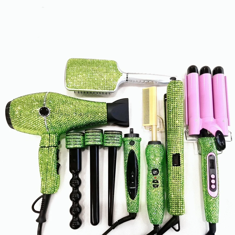 Professional salon hot tool set bling bling interchangeable curling iron 500F hot comb deep waves crimp iron
Professional salon hot tool set bling bling interchangeable curling iron 500F hot comb deep waves crimp iron